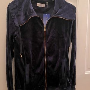 Danskin Navy Blue Velour jacket - small (4-6)